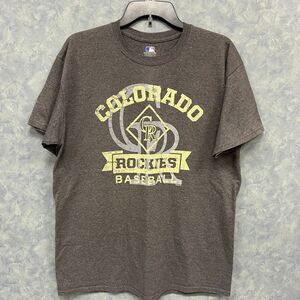 MLB Colorado Rockies Baseball Graphic T-Shirt Vintage Style Distressed Logo L/G